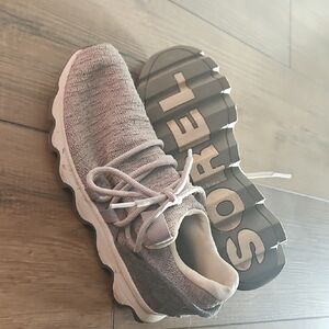 Sorel Women's Knit Sneakers - Gray and Cream